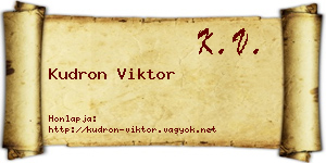 Kudron Viktor névjegykártya